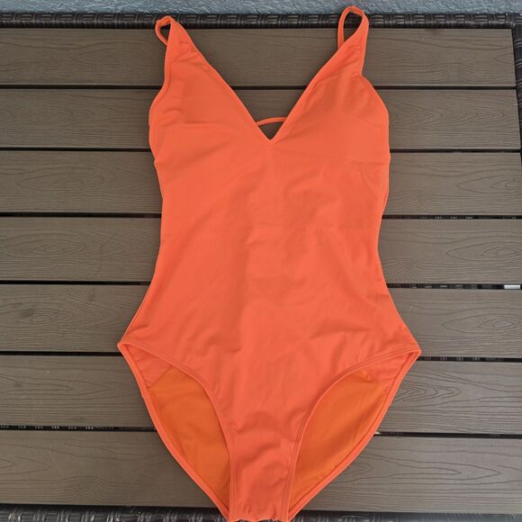 Ta3 Other - TA3 Plungy Orange Swimsuit 1 Piece Reg Long Torso Corset Waist Sz XL NEW